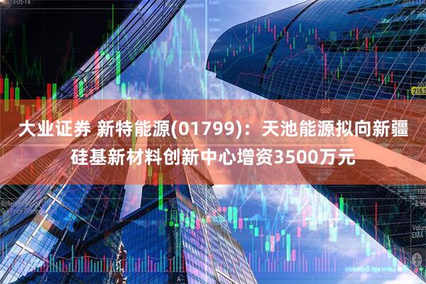 大业证券 新特能源(01799)：天池能源拟向新疆硅基新材料创新中心增资3500万元