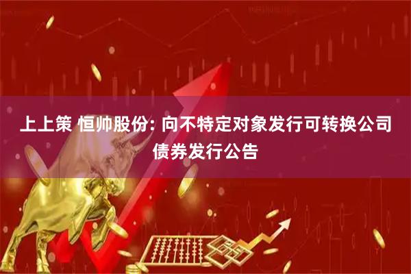 上上策 恒帅股份: 向不特定对象发行可转换公司债券发行公告