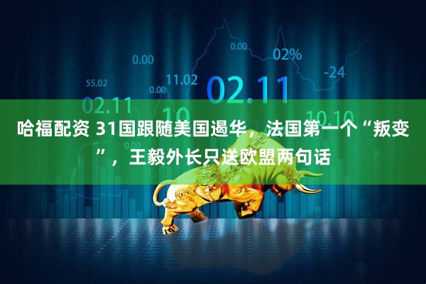 哈福配资 31国跟随美国遏华，法国第一个“叛变”，王毅外长只送欧盟两句话